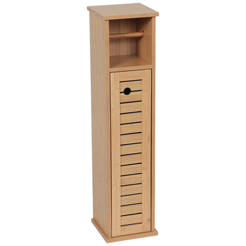 Dispenser De Hârtie Igienică Din Bambus/MDF Cu 1 Ușă + 1 Raft - Trinidad