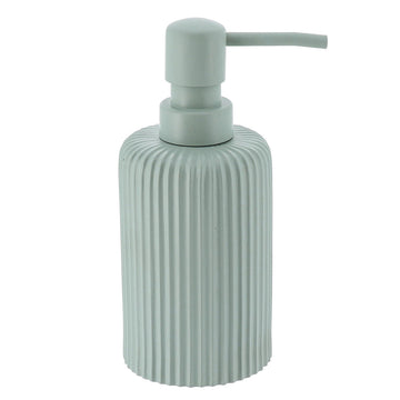 Dispenser De Săpun Rotund din Polyresin 230 ml cu Dungi - EUCALYPTUS GREEN