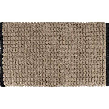 Covoraș Bicolor din Bumbac 45x75 cm - Crem/Negru