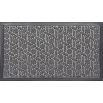 Preș Intrare Exterior Cubique 43X75CM Poliester/Cauciuc - Gri Închis - Preș - Softambient