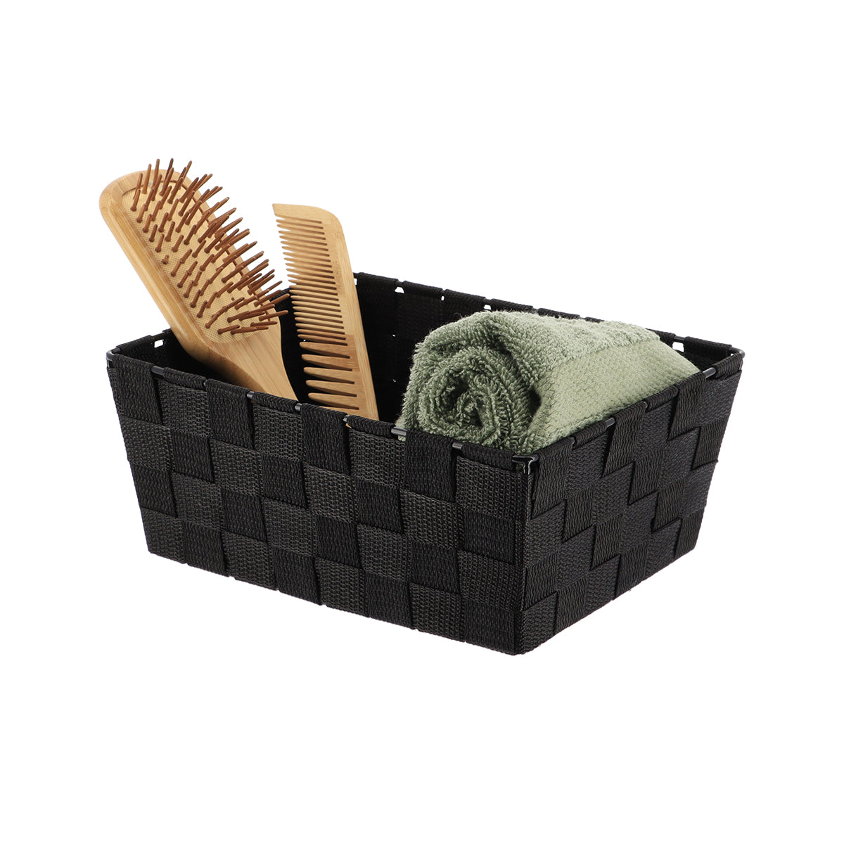 Coș Depozitare Din Poliester 19,5x25x10,5 Cm - Negru