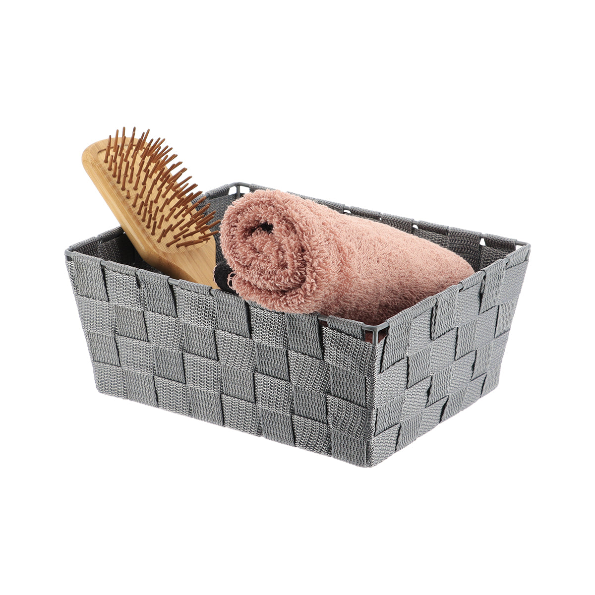 Coș Depozitare Din Poliester 19,5x25x10,5 Cm - Gri