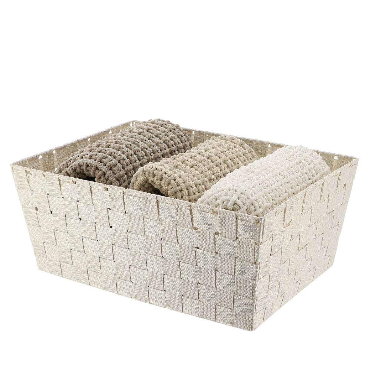 Coș Depozitare Din Poliester 32,5x45x18 Cm - Ivory