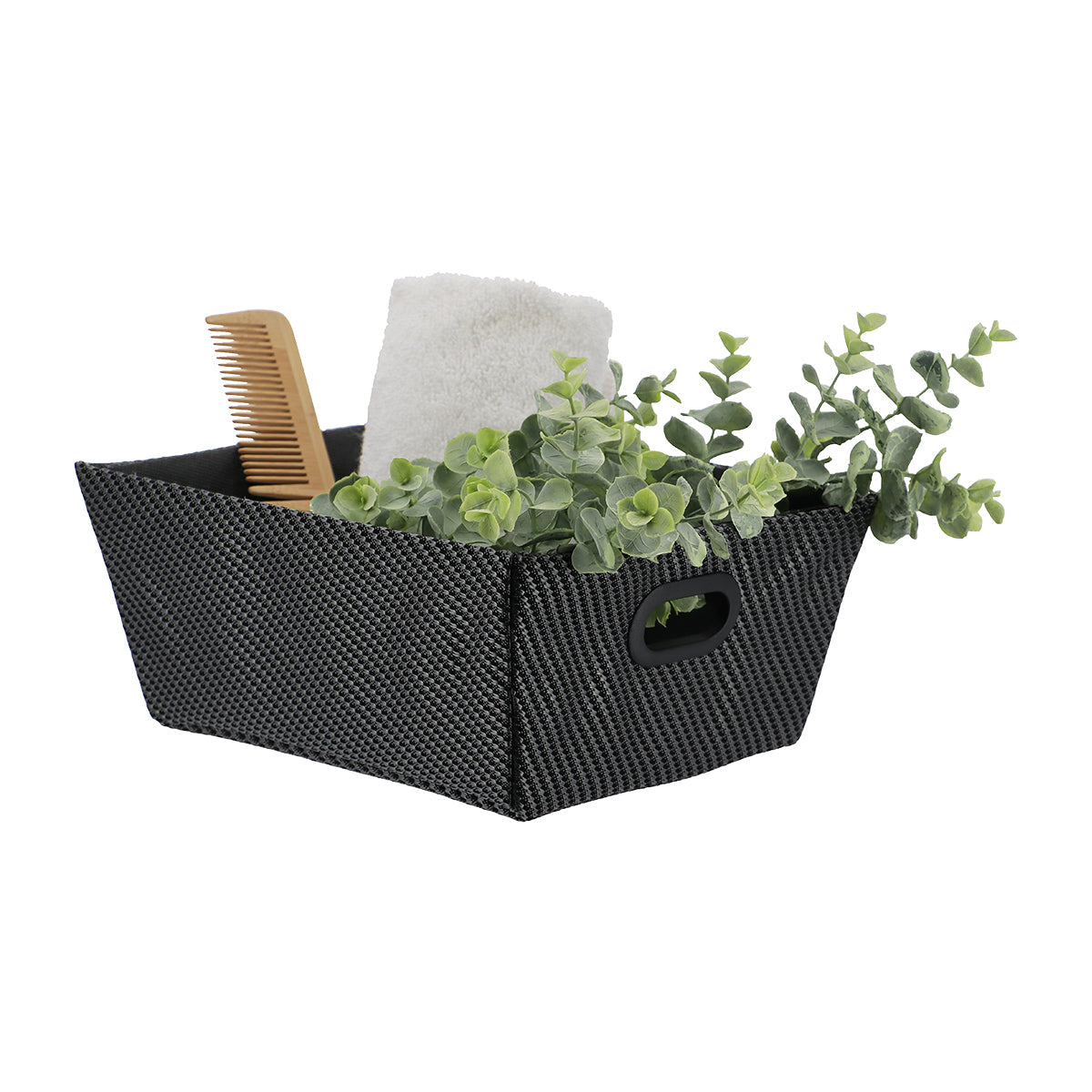 Coș Depozitare Din Poliester 20,5x26x10,5 Cm - Negru