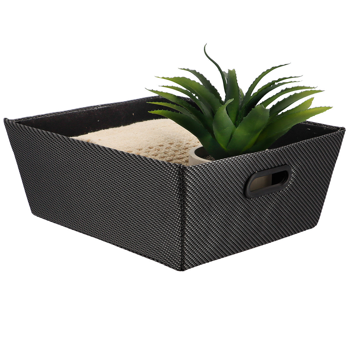 Coș Depozitare Din Poliester 32,5x40x15 Cm - Negru