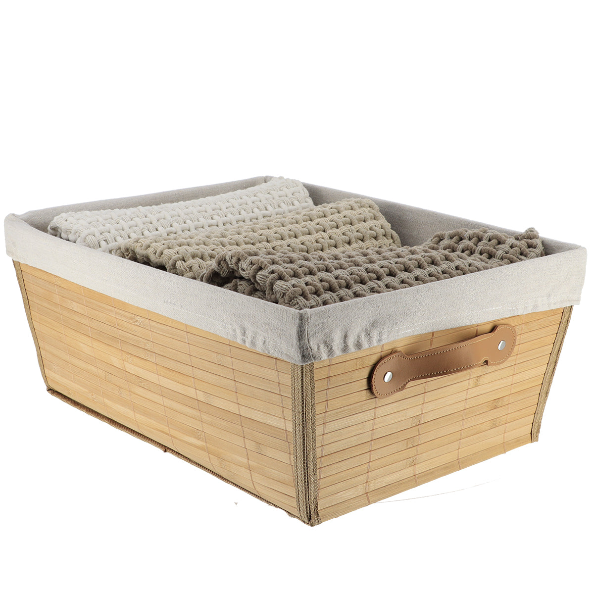 Coș îmbrăcăminte bambus 32,5x45x18 cm - Bambus/Lână