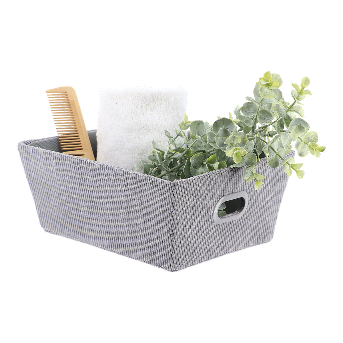 Coș Depozitare Din Catifea 20,5x26x10,5 cm - Gri