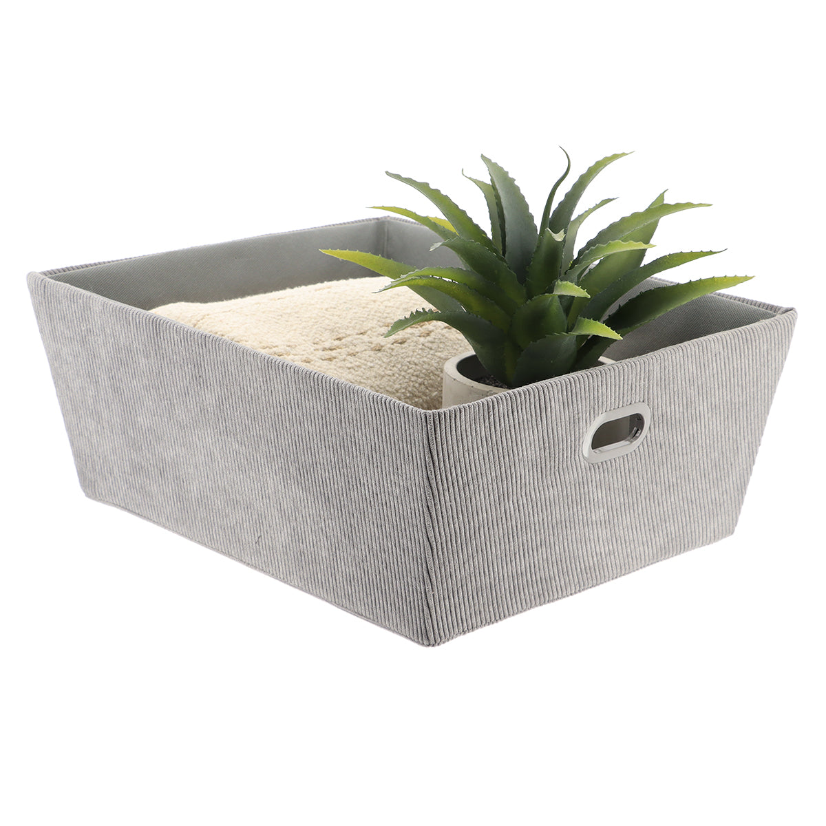 Coș Depozitare Din Catifea L32,5xP45xH18 cm - Gri