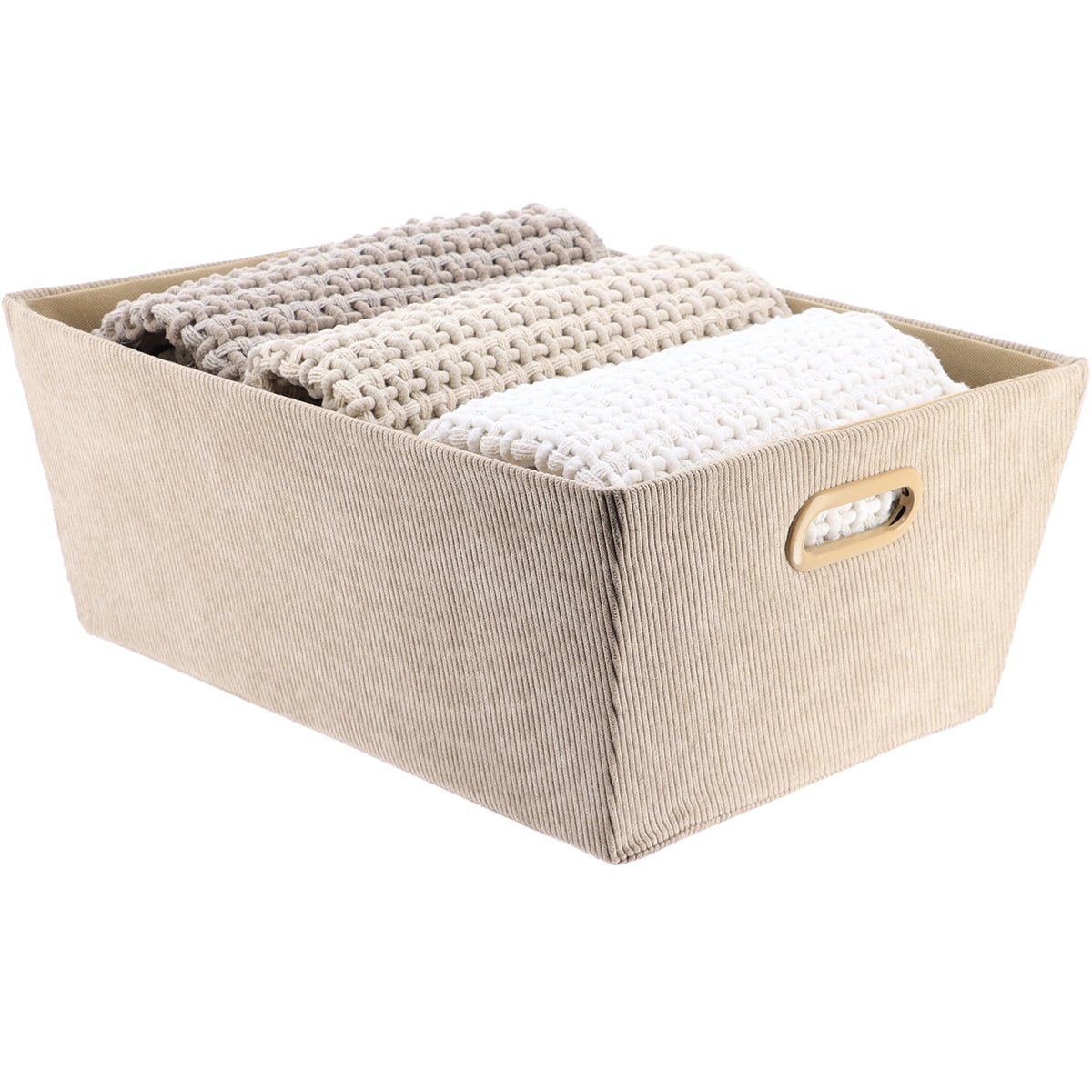 Coș Depozitare Din Catifea L32,5xP45xH18 cm - Taupe