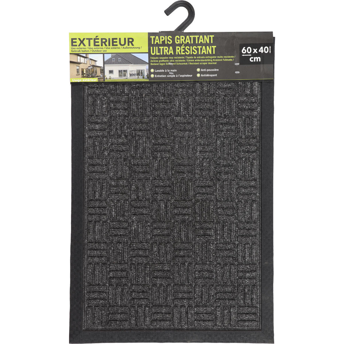 Preș Intrare Yvan 40X60CM Polipropilenă/Cauciuc - Gri Închis