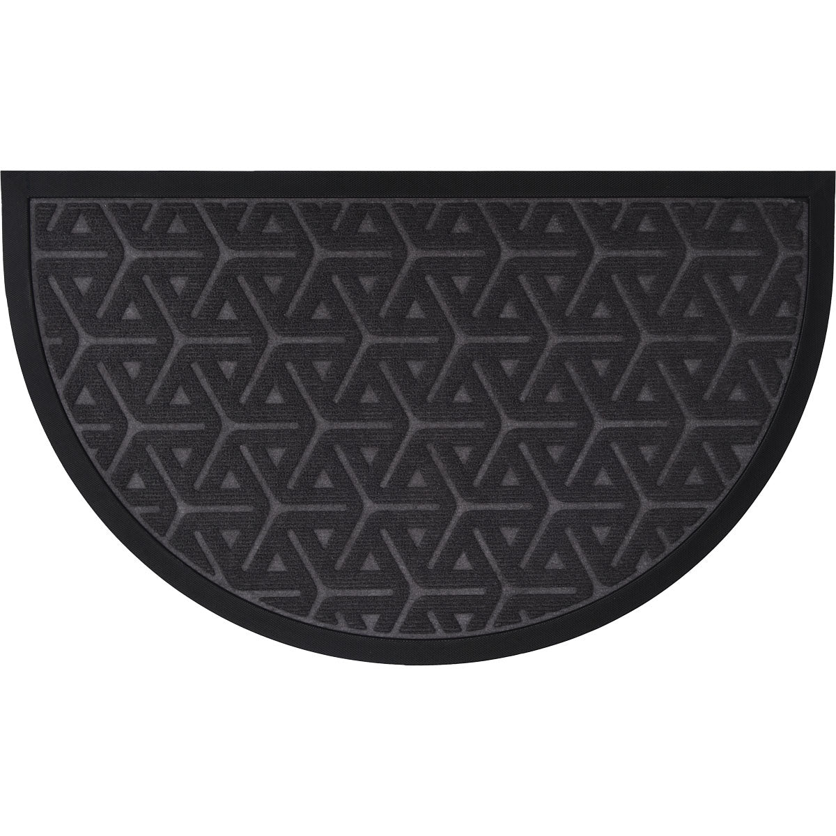 Preș Intrare Wilson Half-Moon 45x75CM Gri Închis - Poliester și Cauciuc