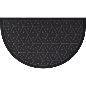 Preș Intrare Wilson Half-Moon 45x75CM Gri Închis - Poliester și Cauciuc