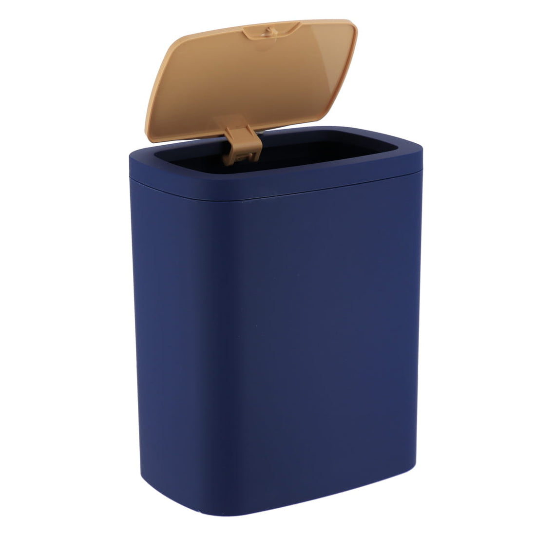 Coș de Gunoi din Cauciuc și ABS cu Efect Bambus PVC 5L - Albastru Marin
