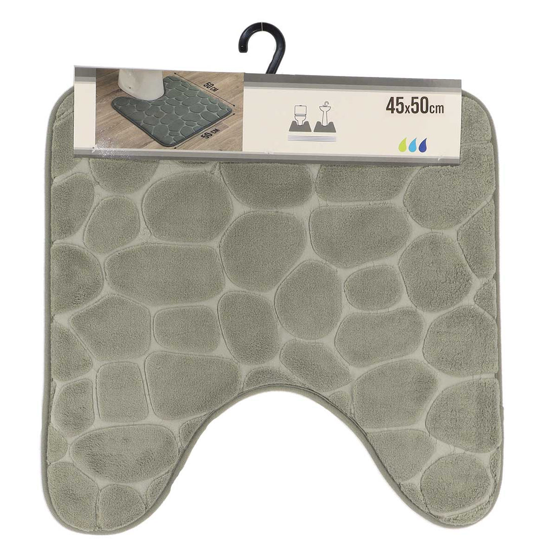 Covor Microfibră cu Memorie Pebble 45x50 cm - Kaki