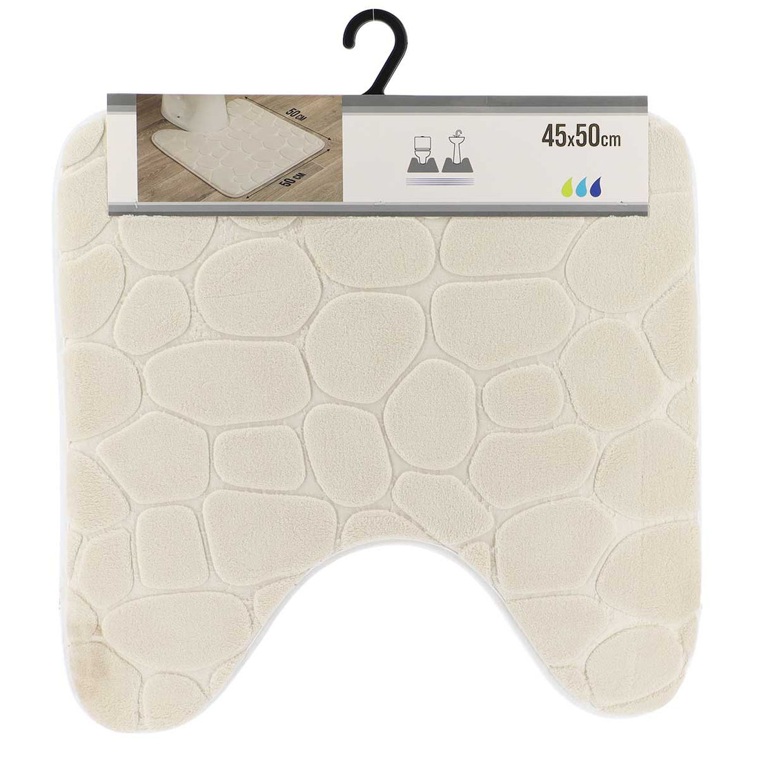 Covor Microfibră cu Memorie Pebble 45x50 cm - Natural