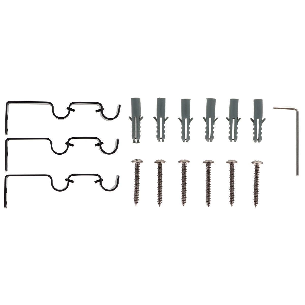 Set galerie dublă extensibilă Ø19 mm, 120–210 cm, finial Atelier – Negru Mat