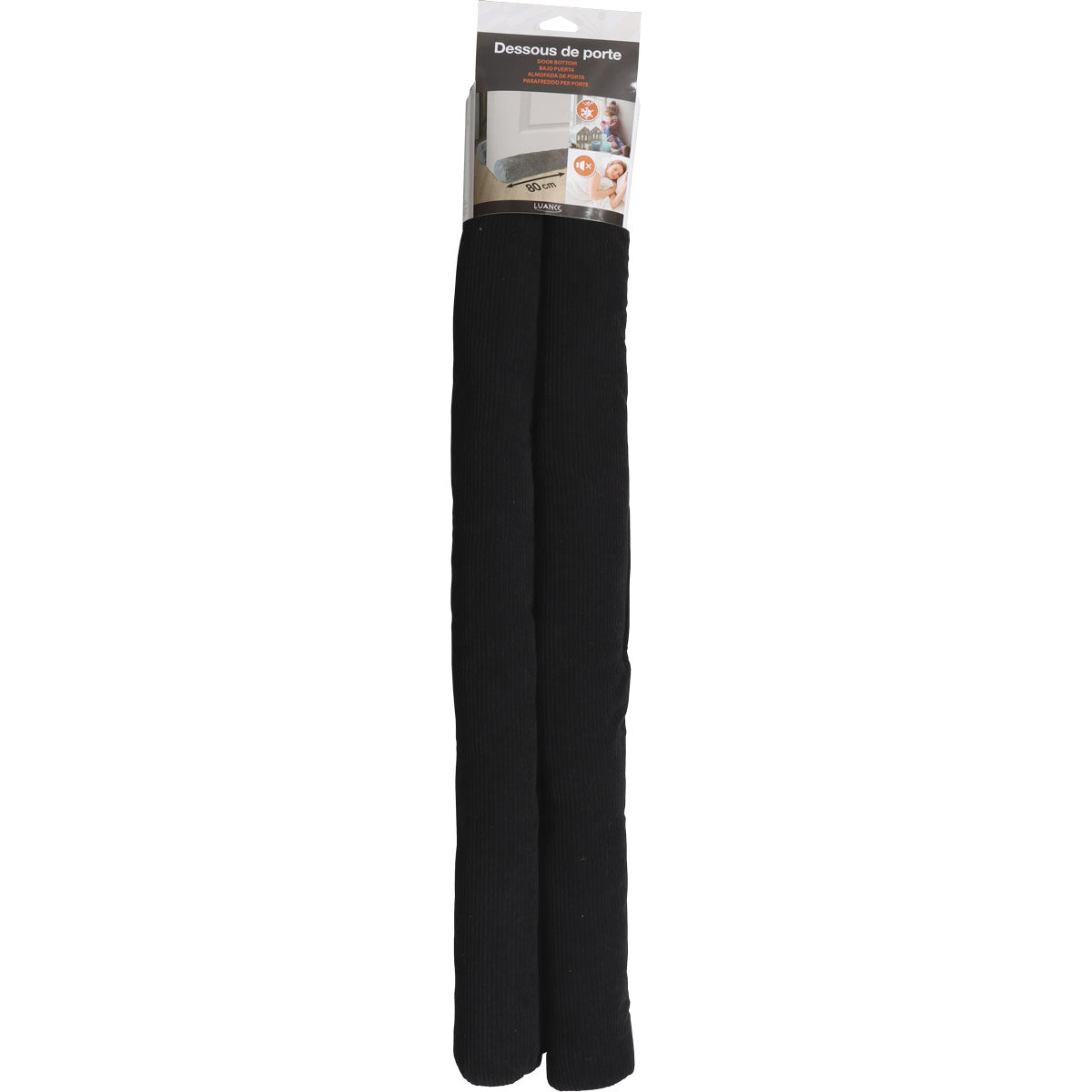 Izolator ușă dublu 80CM din catifea - Negru