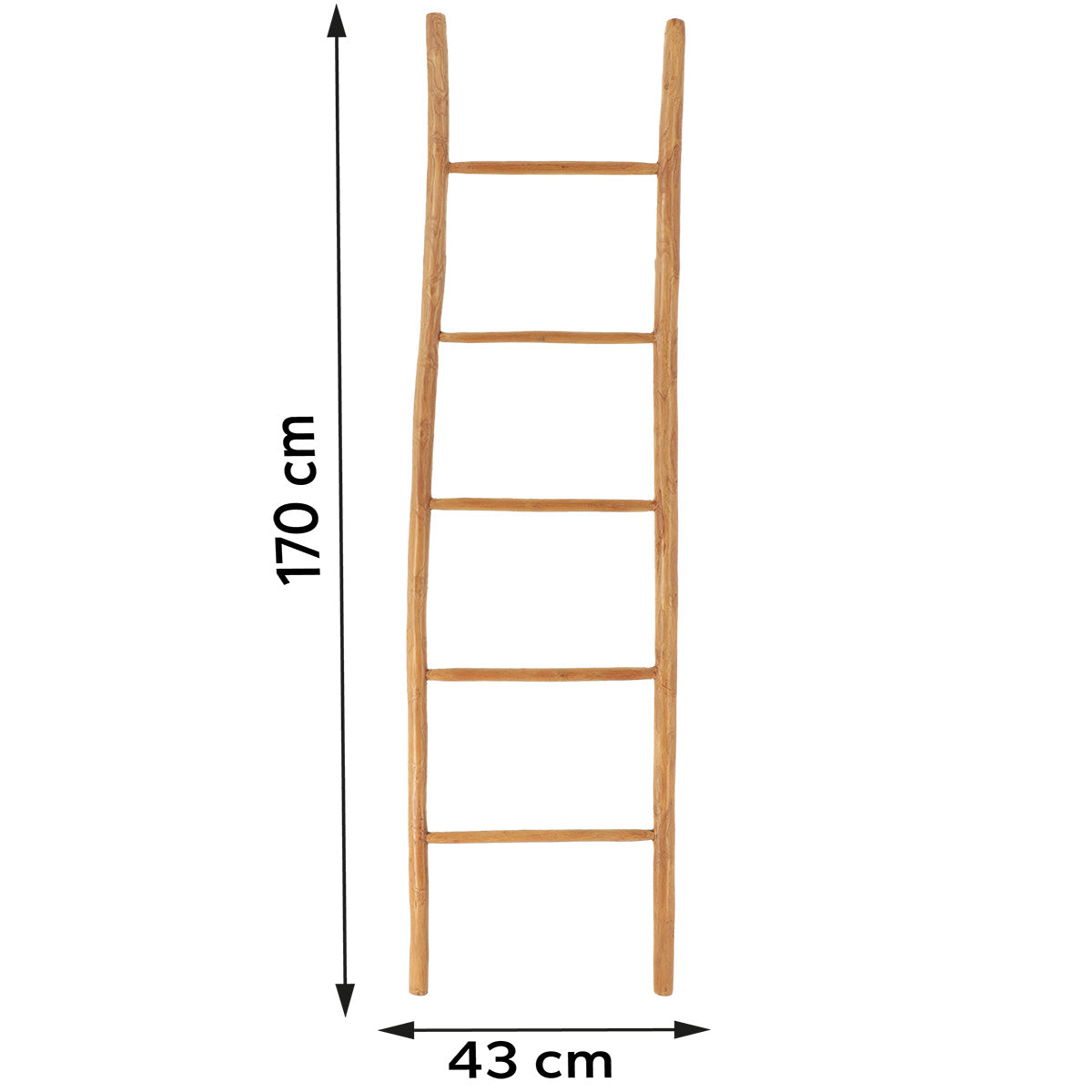 Suport pentru prosoape în formă de scară cu 5 bare - fabricat 100% din bambus