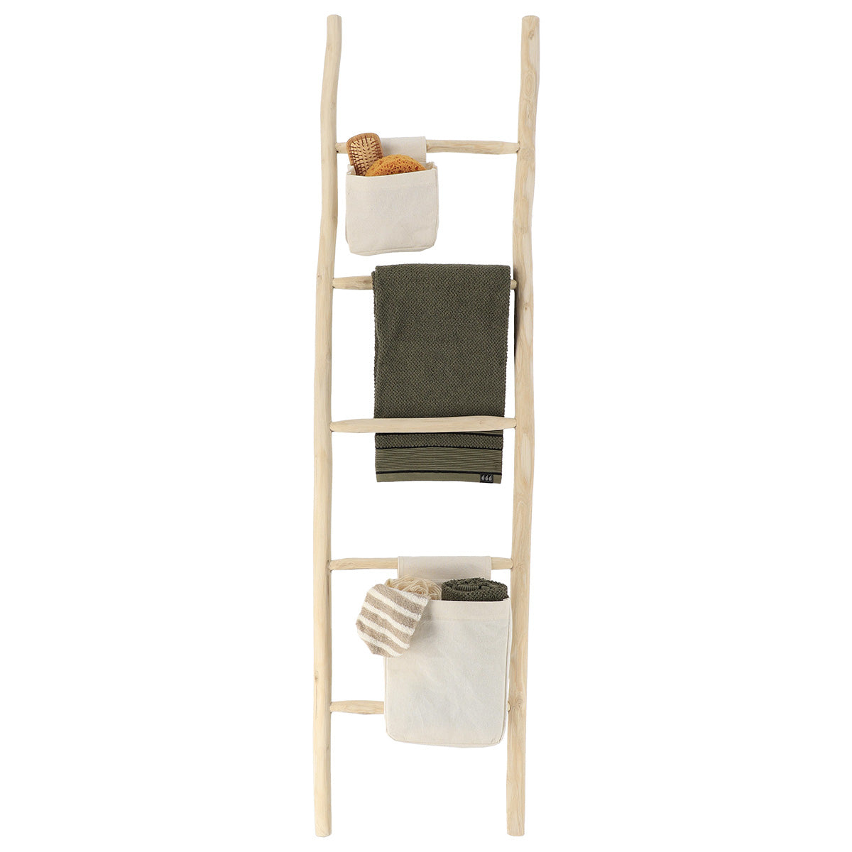 Raft pentru Prosoape în Stil Scară cu 5 Bare – Bambus 100% Natural