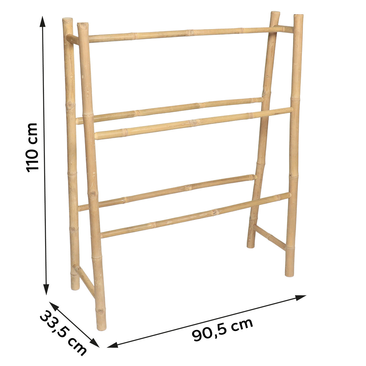 Raft pentru prosoape din bambus cu 5 bare - Bambus