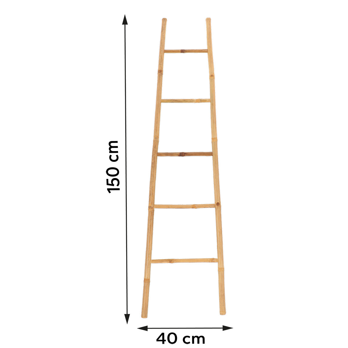 Suport pentru prosoape în formă de scară cu 5 bare dimensiune mică - 100% din bambus