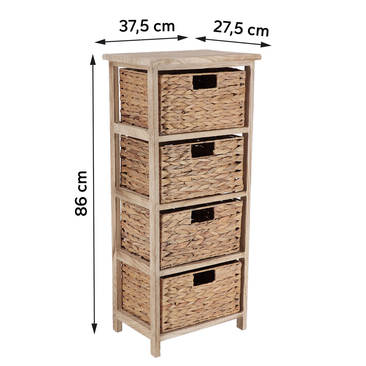 Mobilier din Paulownia cu 4 Cosuri din Jacin de Apa - Natural