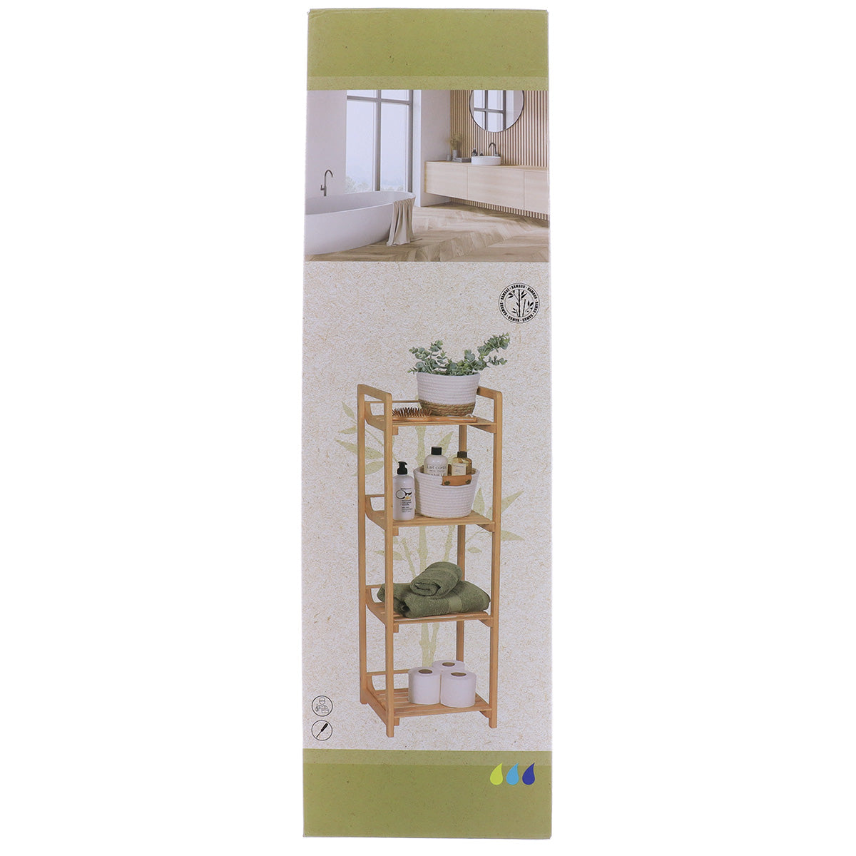 Mobilier din Bambus cu 4 Rafturi – Natural