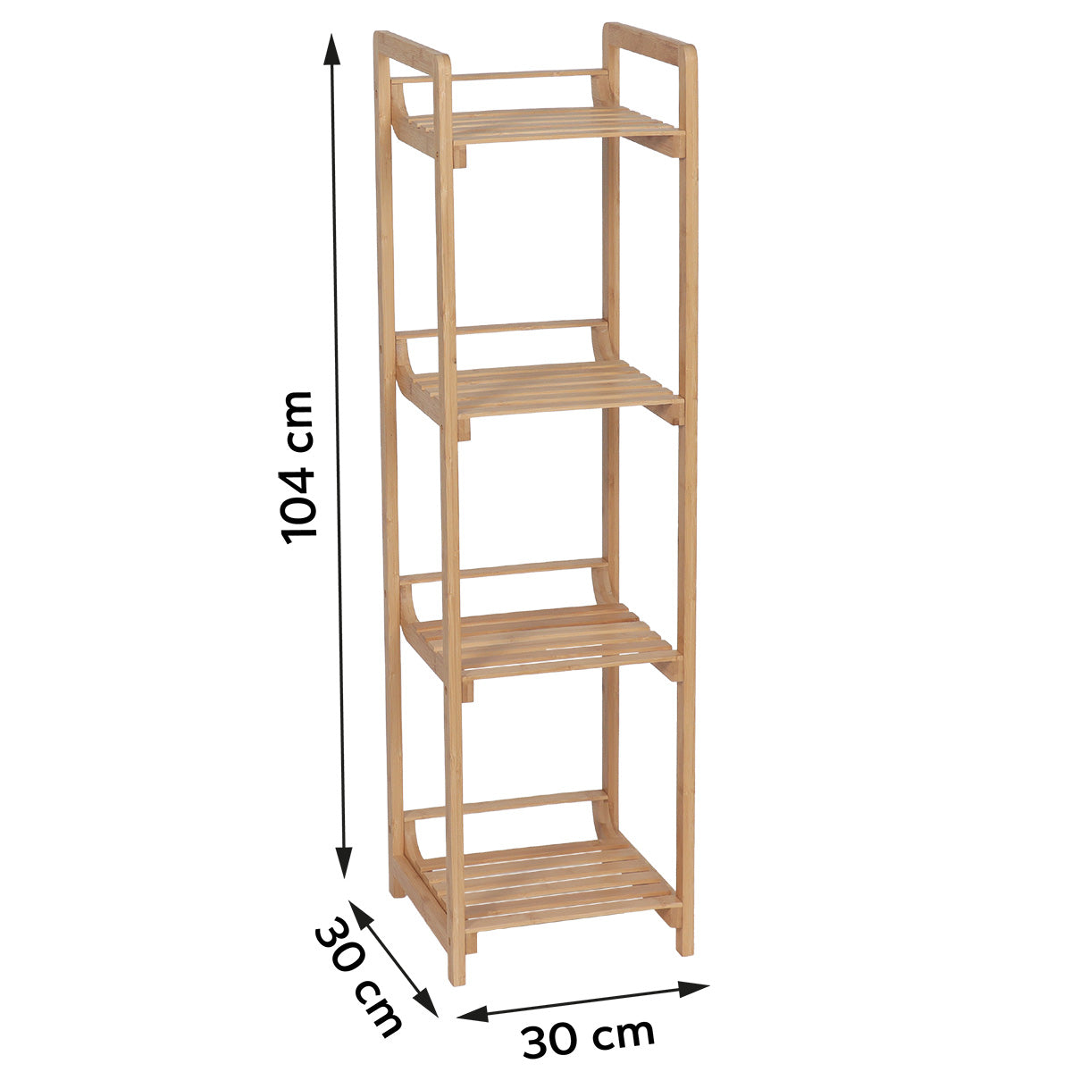 Mobilier din Bambus cu 4 Rafturi – Natural