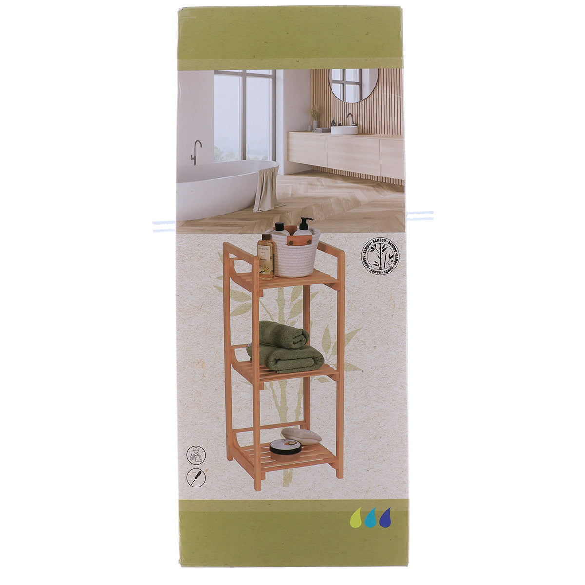 Mobilier din bambus cu 3 rafturi - Bambus