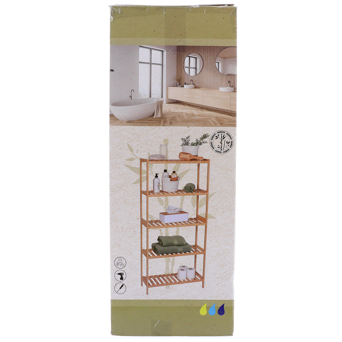Mobilier din bambus cu 5 rafturi - Bambus