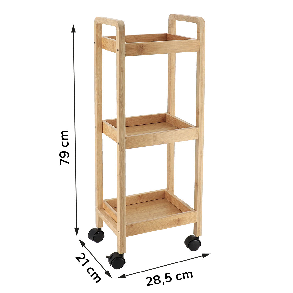 Mobilier din bambus+MDF cu 3 rafturi - Natural/Bambus