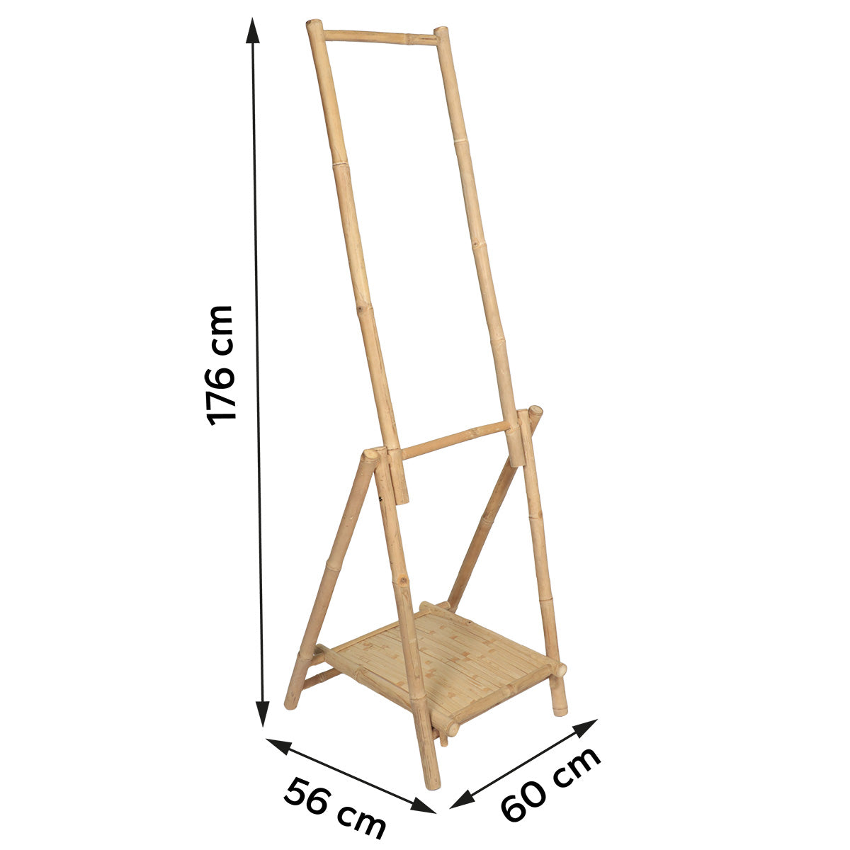 Mobilier pliabil din bambus cu 2 bare și 1 raft - Bambus