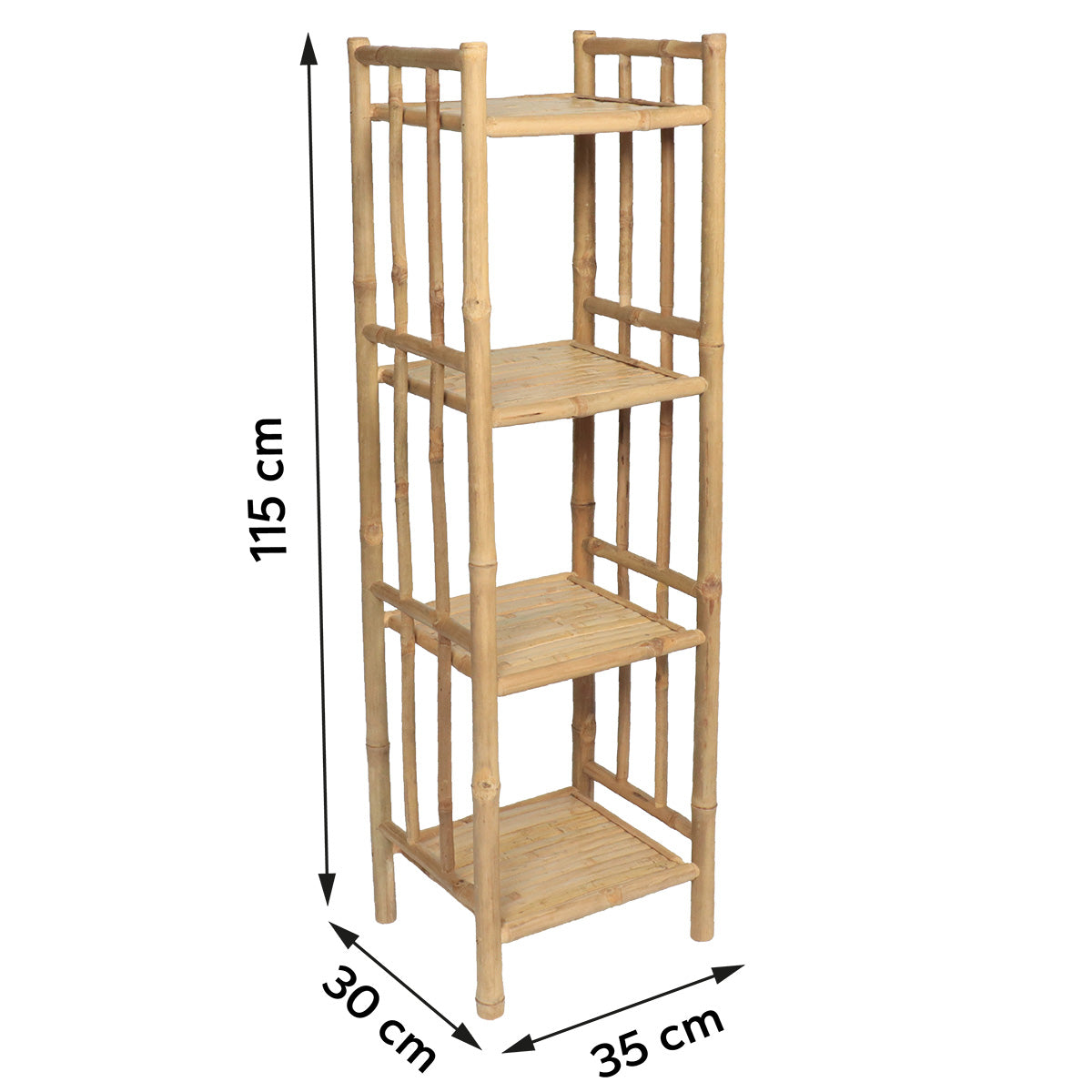Mobilier KD din bambus cu 4 rafturi - Bambus