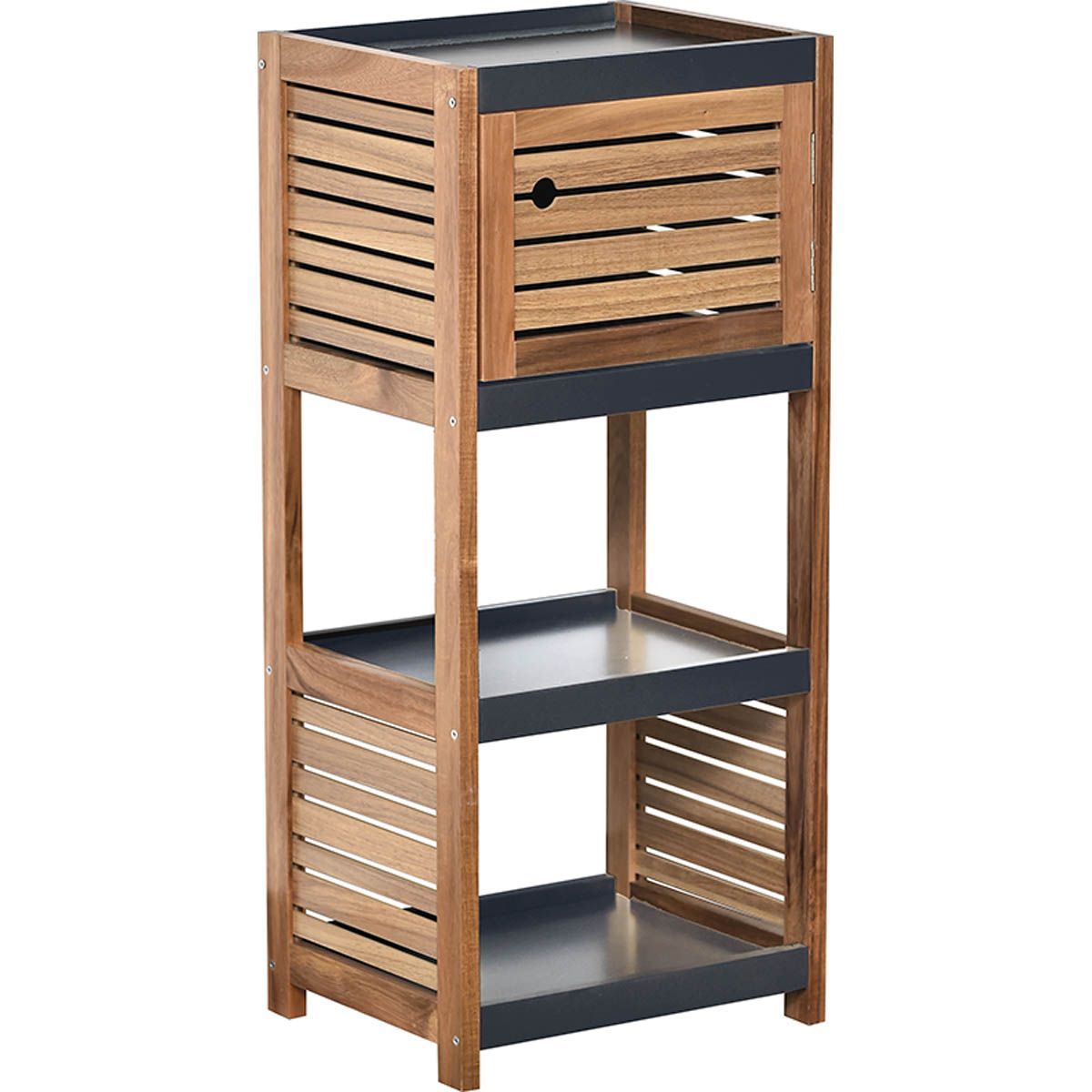 Raft Interior Din Acacia Și MDF Cu 1 Ușă - Element