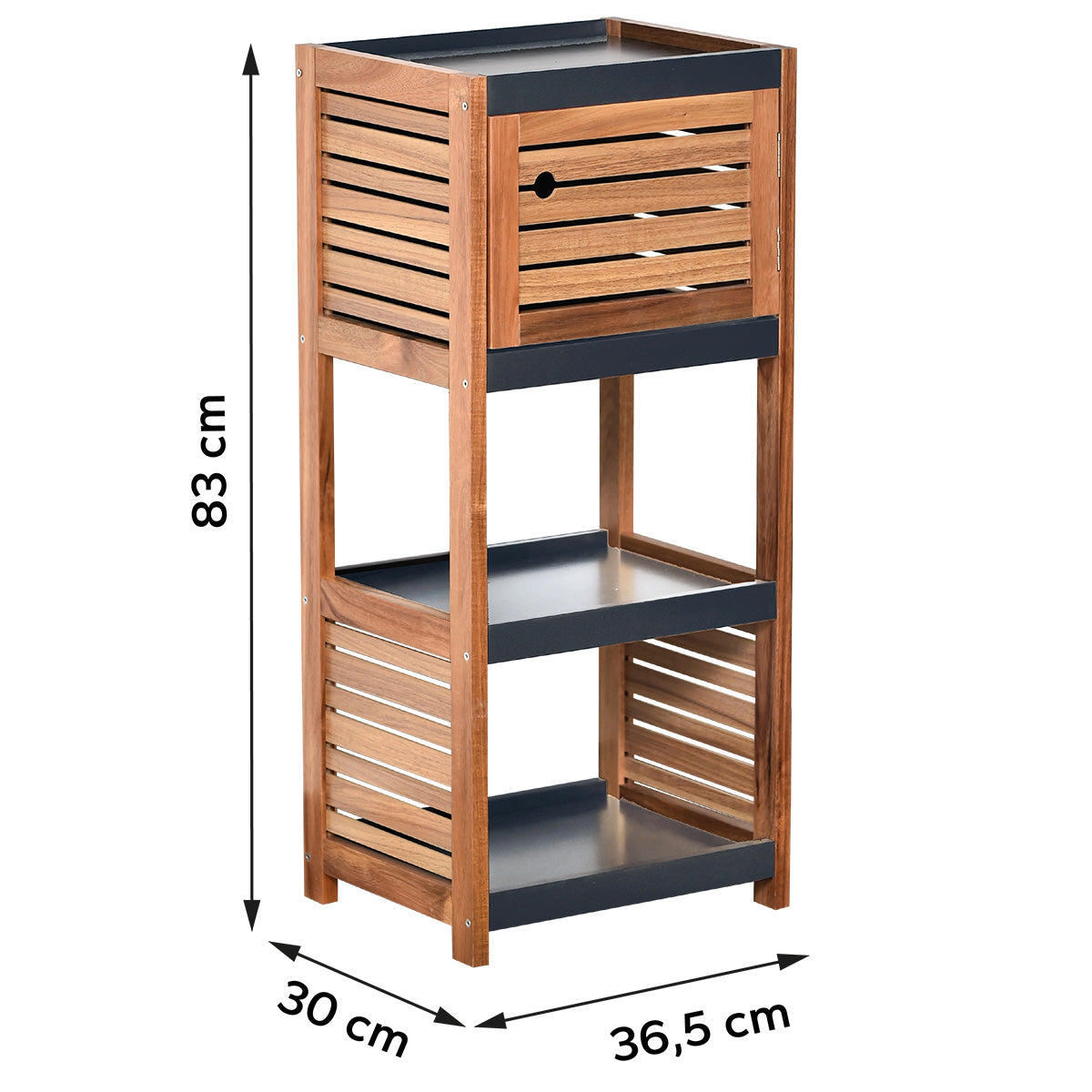Raft Interior Din Acacia Și MDF Cu 1 Ușă - Element