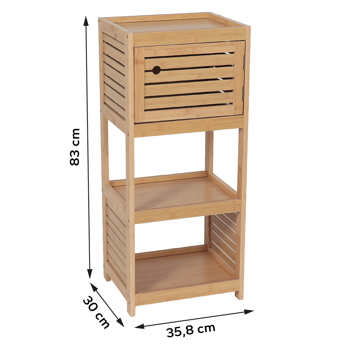 Raft Inferior De Depozitare Din Bambus/MDF Cu 1 Ușă - Trinidad