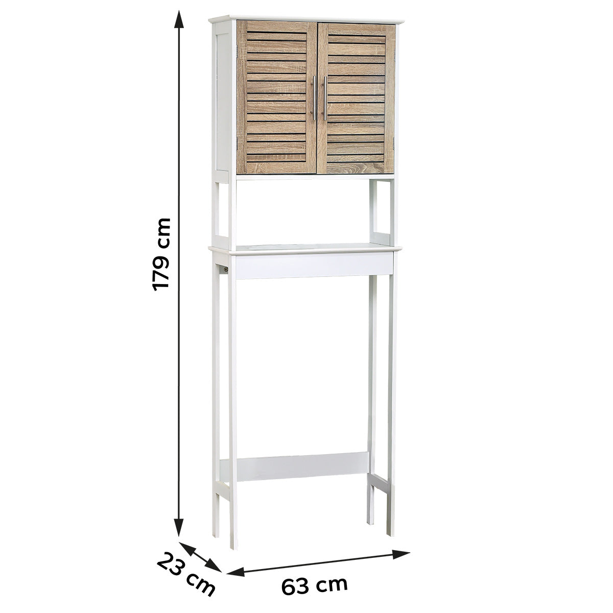 Raft De Toaletă Din MDF Cu 2 Uși + 1 Raft Interior - Stockholm