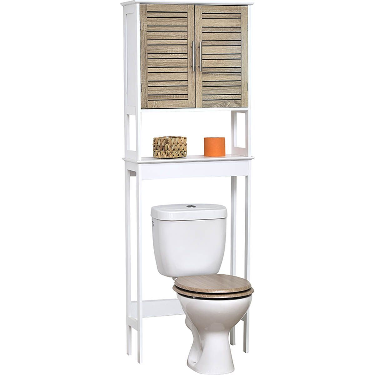 Raft De Toaletă Din MDF Cu 2 Uși + 1 Raft Interior - Stockholm