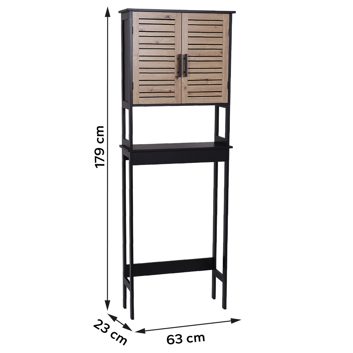 Raft De Toaletă Din MDF Cu 2 Uși + 1 Raft Interior - Bergen