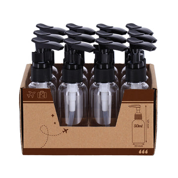 Sticluță din Plastic Transparent 50 ml cu Pompiță Neagră – Reutilizabilă