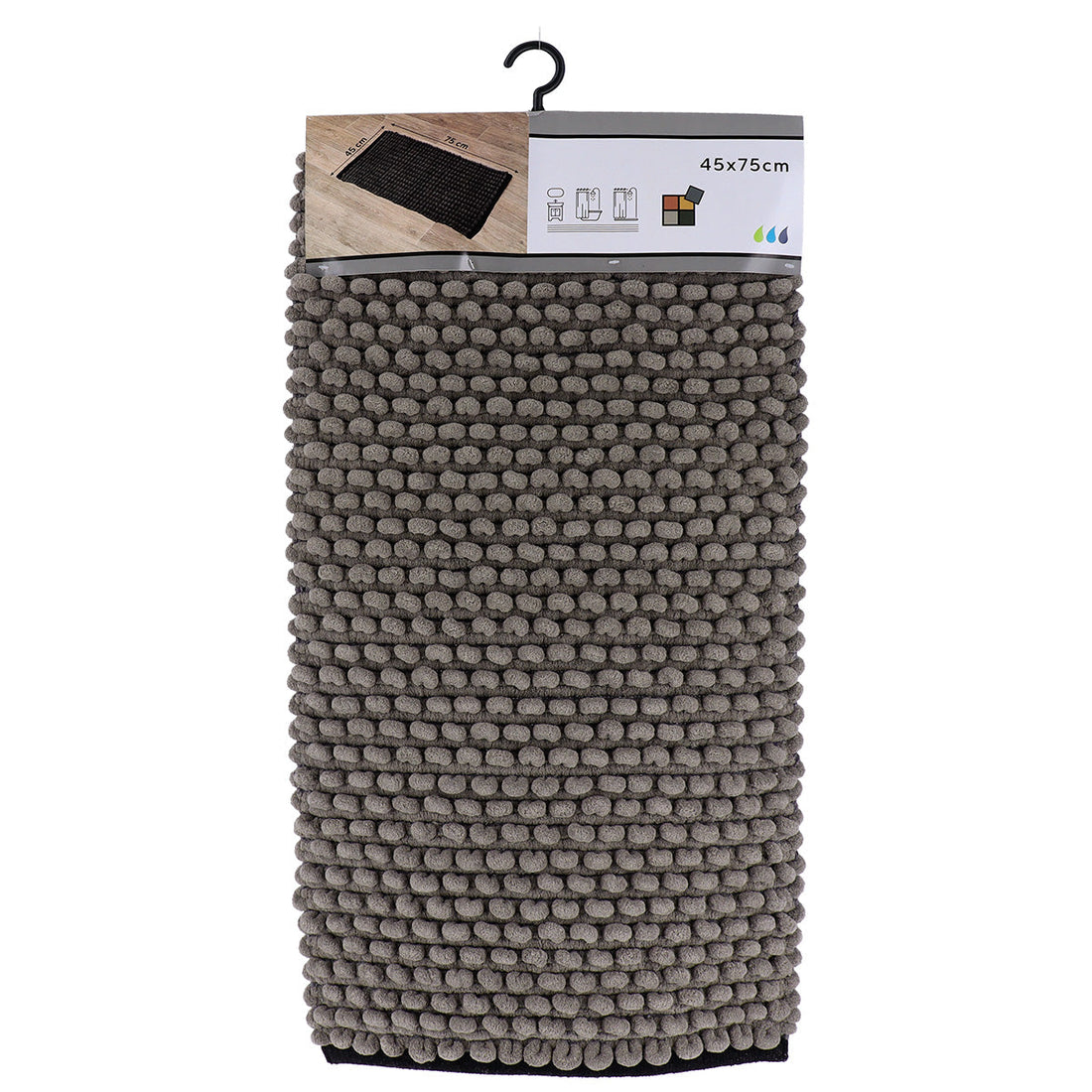 Covoraș Bicolor Bumbac 45x75 CM - Gri/Negru