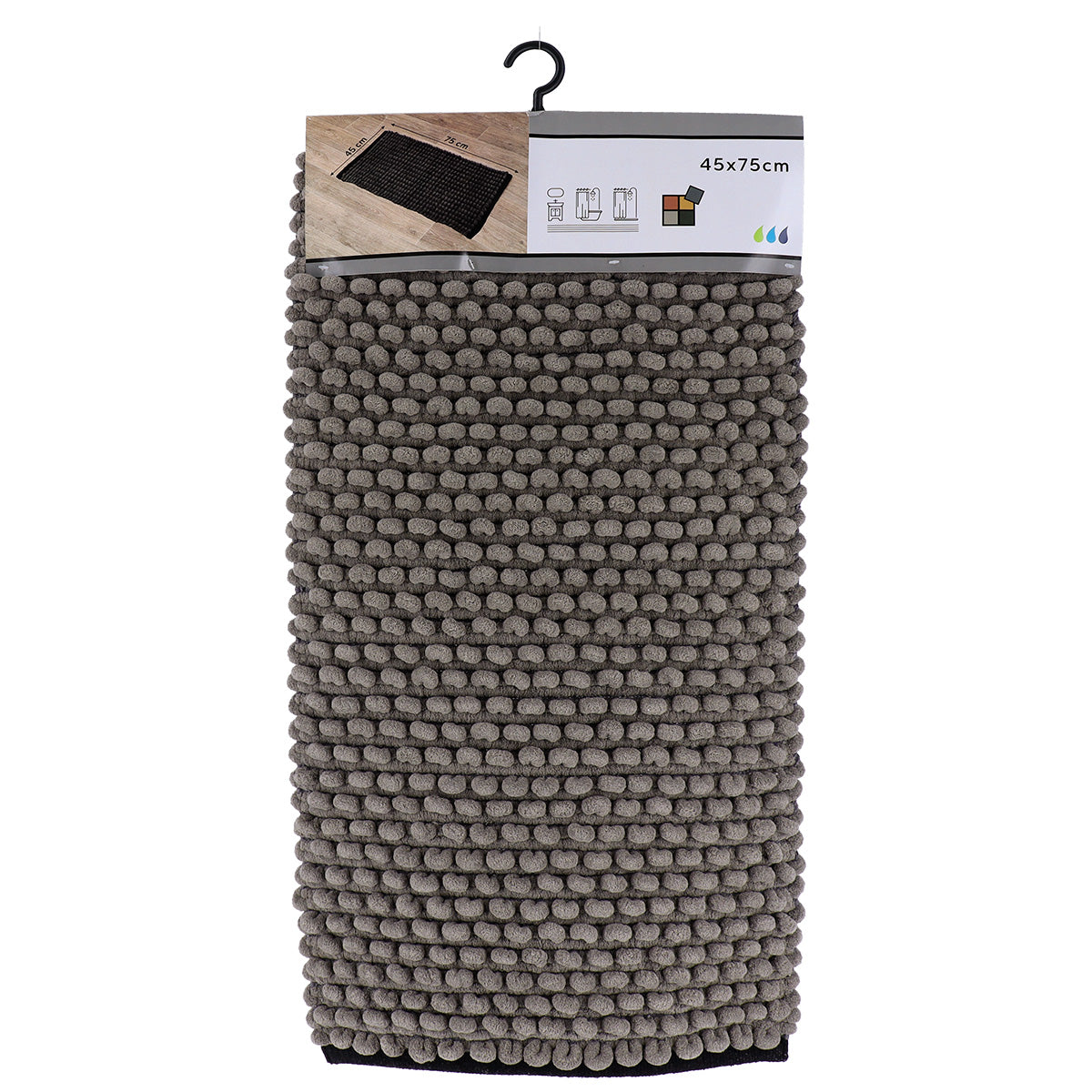 Covoraș Bicolor Bumbac 45x75 CM - Gri/Negru
