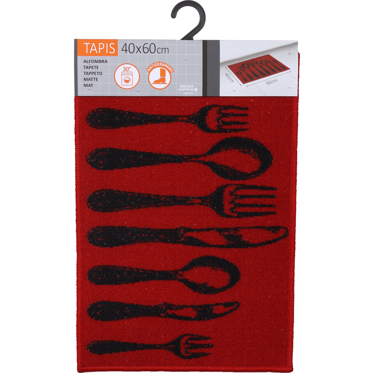 Covor bucătărie Couverts Red - 50X80CM