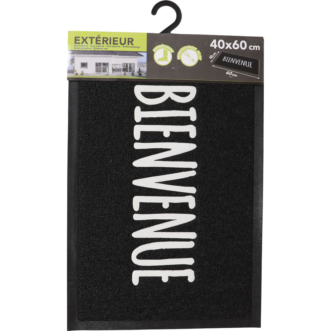 Preș de Intrare Exterior Spaghetti 40X60CM PVC NEGRU - Bienvenue - Preș - Softambient