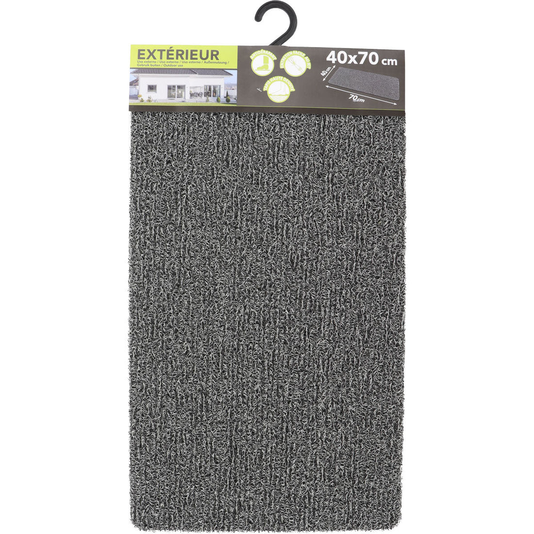 Preș de Intrare Exterior Spaghetti 40X70CM PVC GRI/NEGRU - Preș - Softambient
