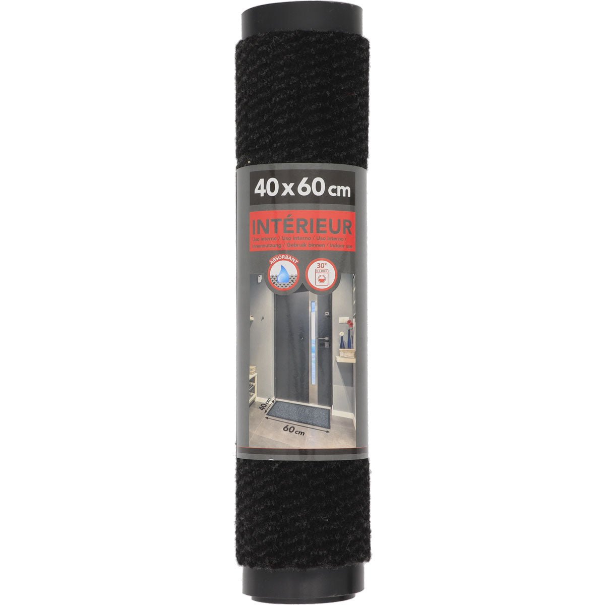 Preș de Intrare Interior Lisa 40X60CM Polipropilenă/Pvc - Negru - Preș - Softambient