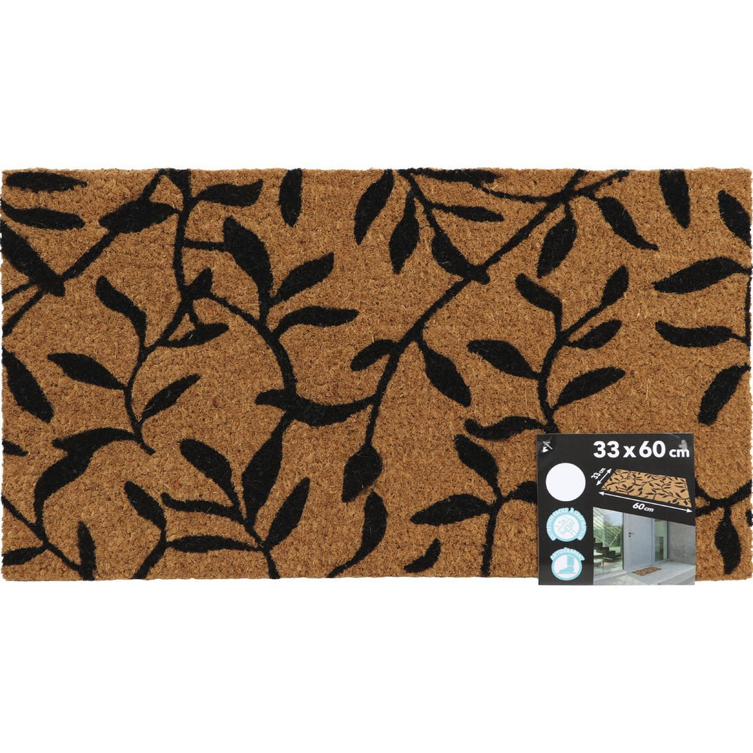 Preș Intrare Exterior 33X60CM Coco/Pvc - Feuille - Preș - Softambient