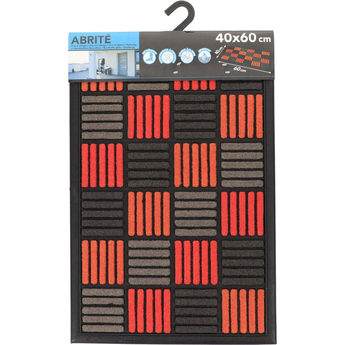 Preș Intrare Exterior Adăpostit Caroll 40X60CM Nailon/Cauciuc - Orange - Preș - Softambient