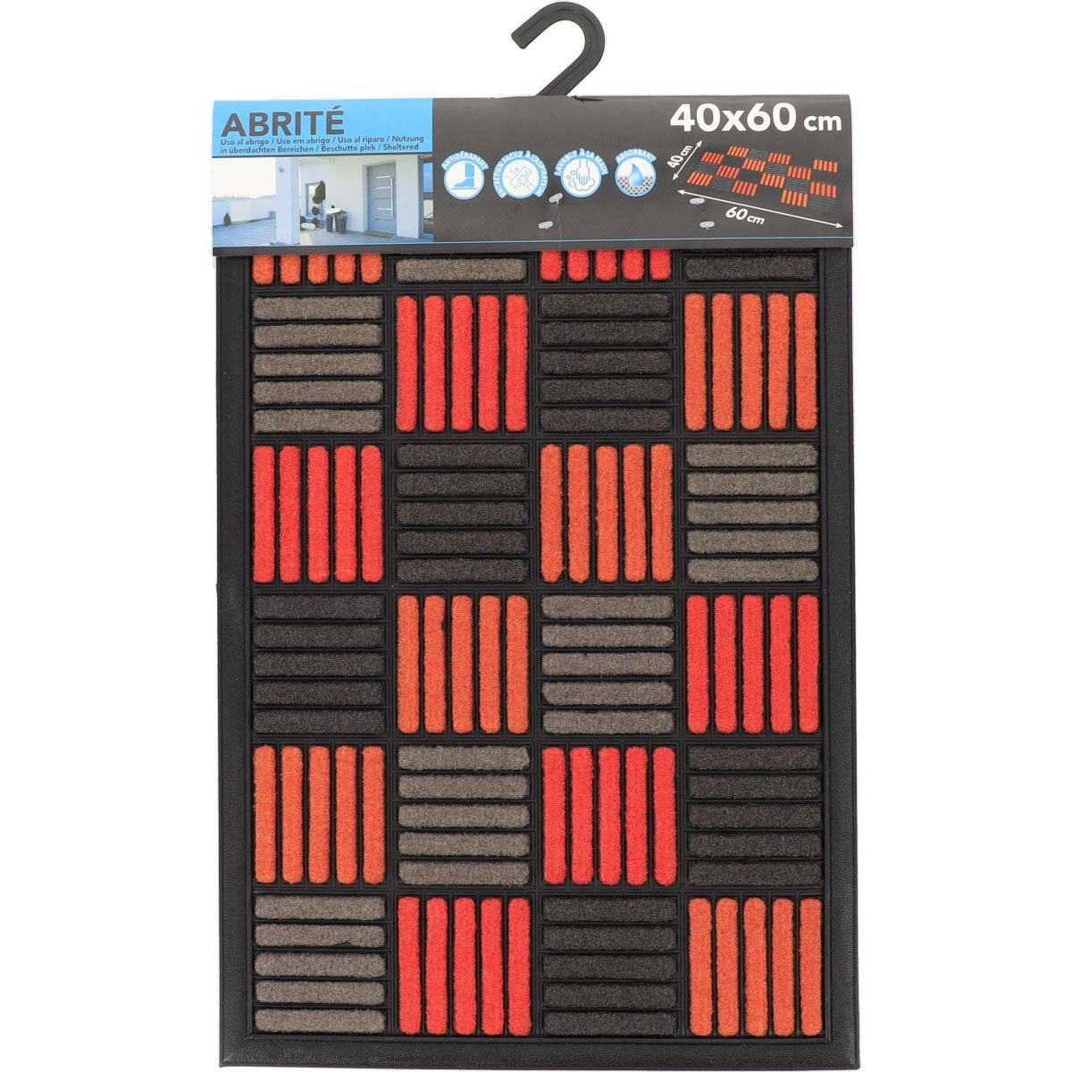 Preș Intrare Exterior Adăpostit Caroll 40X60CM Nailon/Cauciuc - Orange - Preș - Softambient