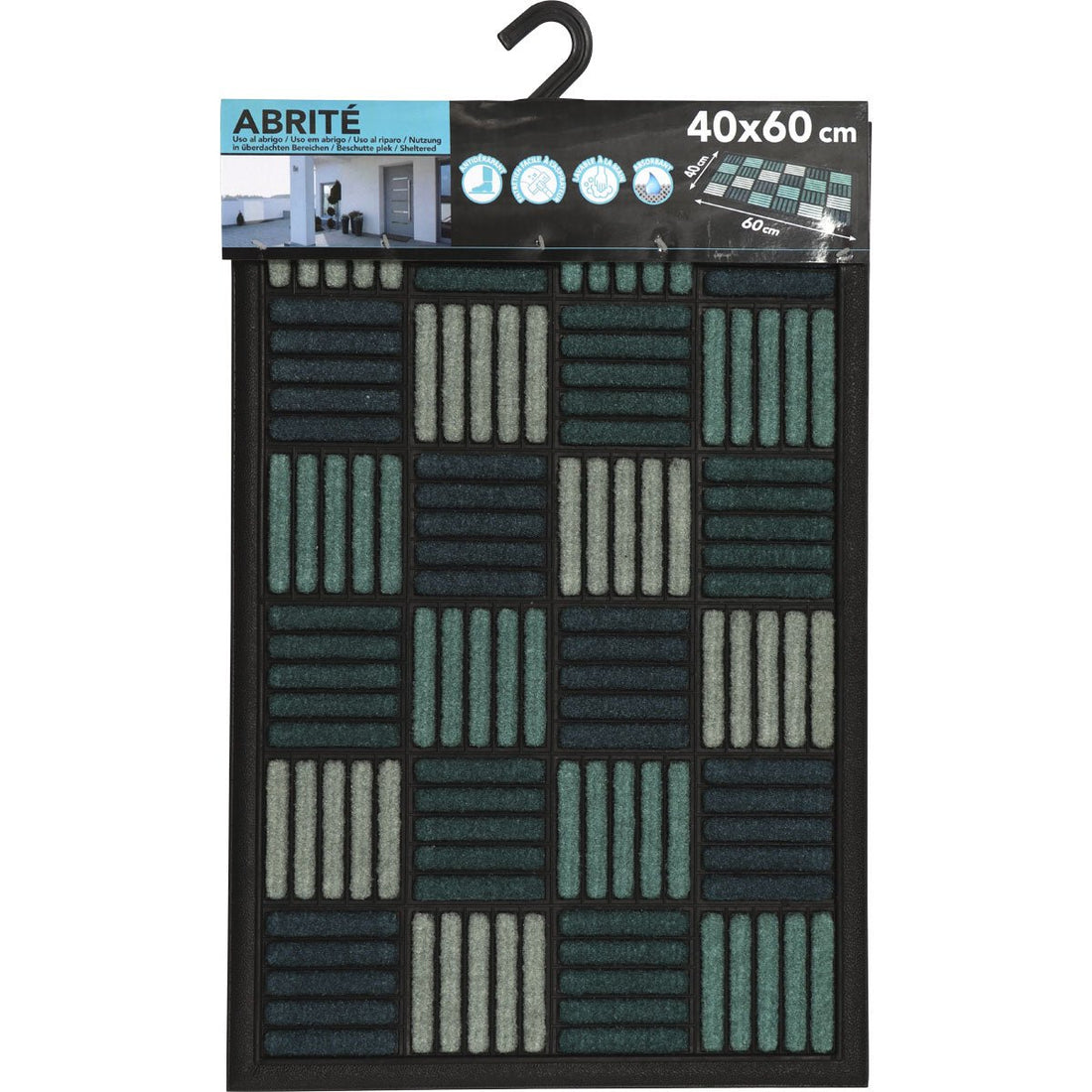 Preș Intrare Exterior Adăpostit Caroll 40X60CM Nailon/Cauciuc - Turcoaz - Preș - Softambient